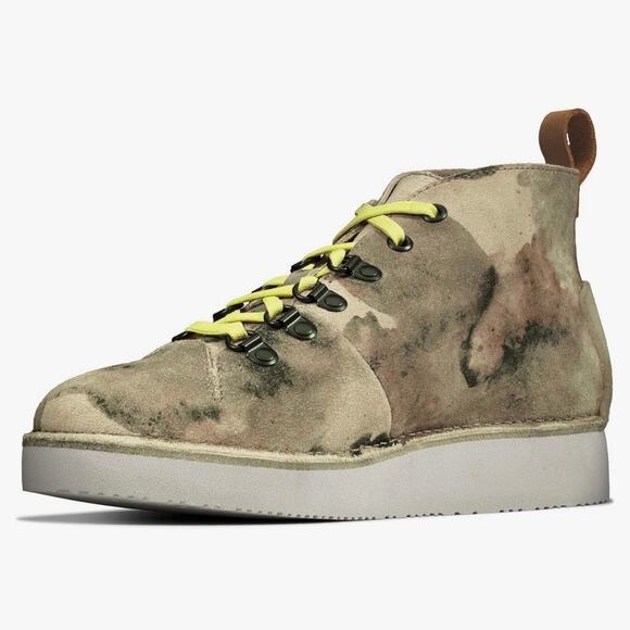 CLARKS ORIGINAL WOMEN'S 8 NALA HIKE OFF WHITE CAMO ANKLE BOOTS VIBRAM - Picture 2 of 5